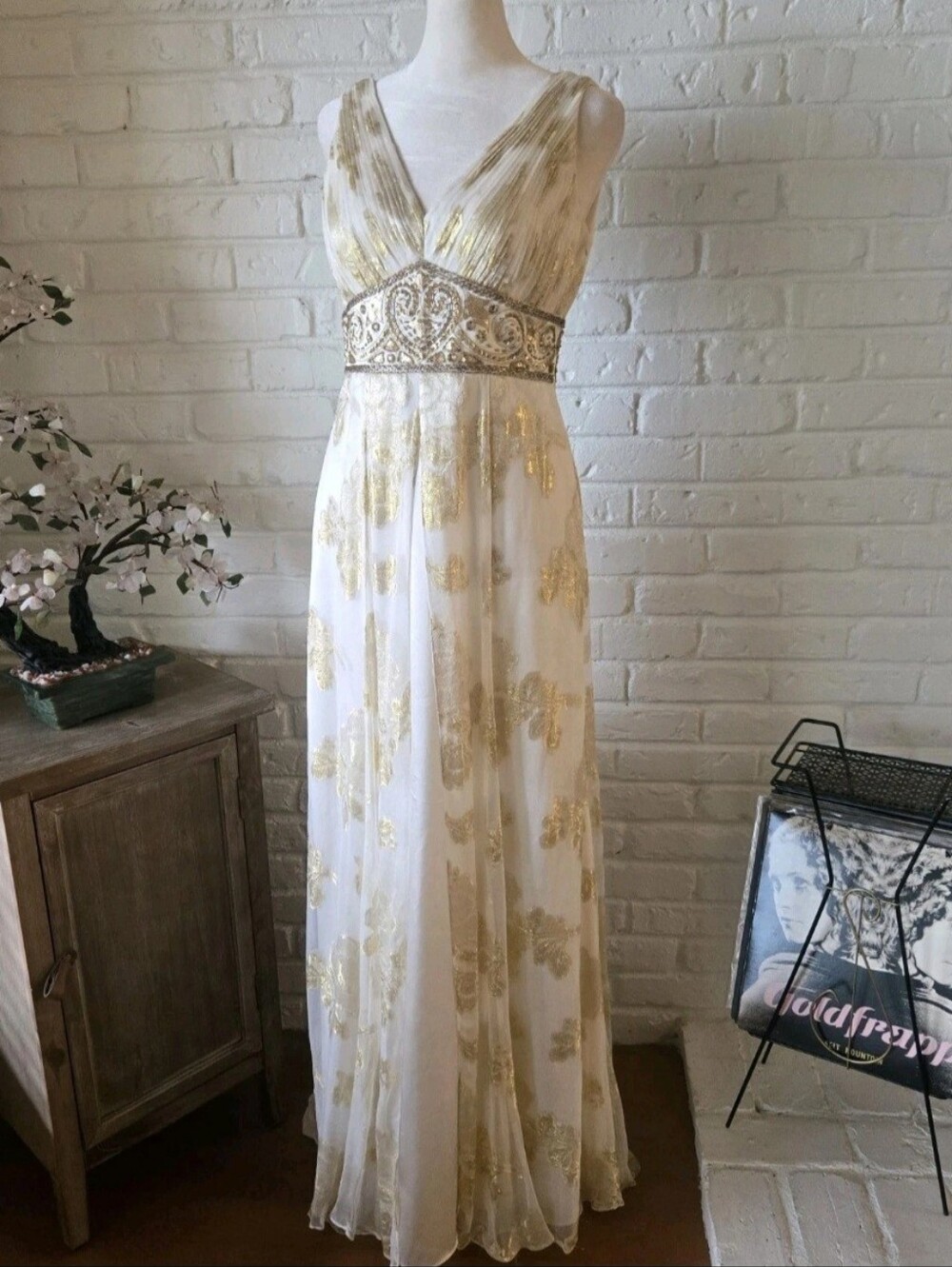 Sue Wong Silk Maxi Dress, 6, Beaded,  Ethereal, Fairy, Formal, Wedding